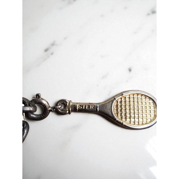 Vintage 1950s–1970s Charm Bracelet – Danecraft 12kt GF, Sterling Tennis Racket, - Picture 6 of 12